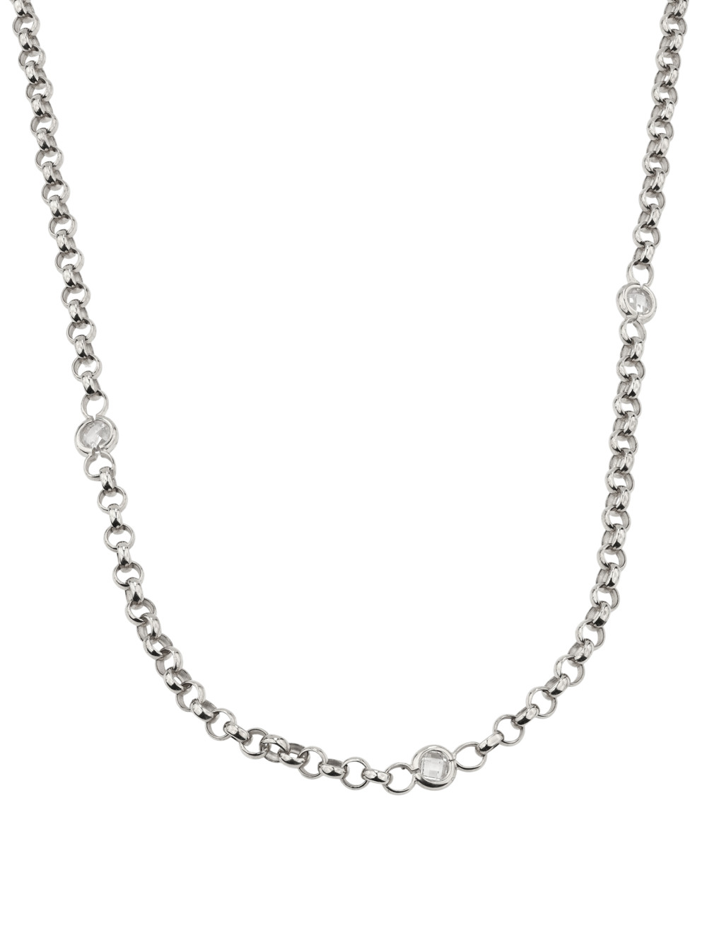 Цепь из белого золота c фианитом