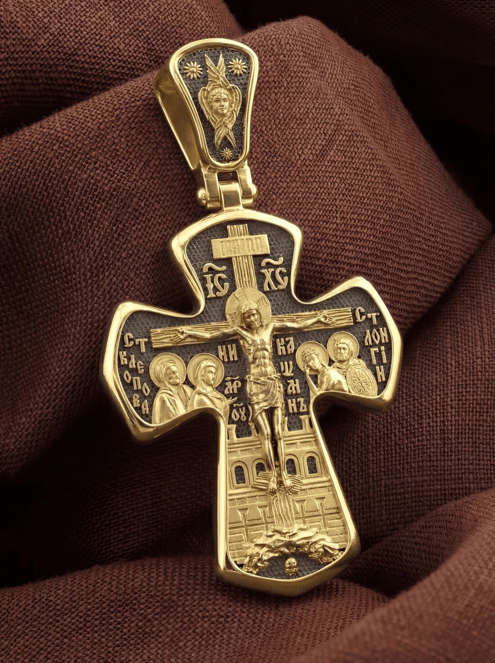 Крест из лимонного золота