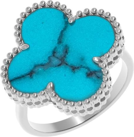 Кольцо из белого золота c бирюзой