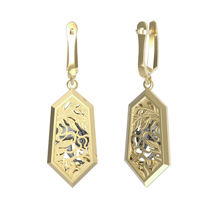 Серьги из лимонного золота