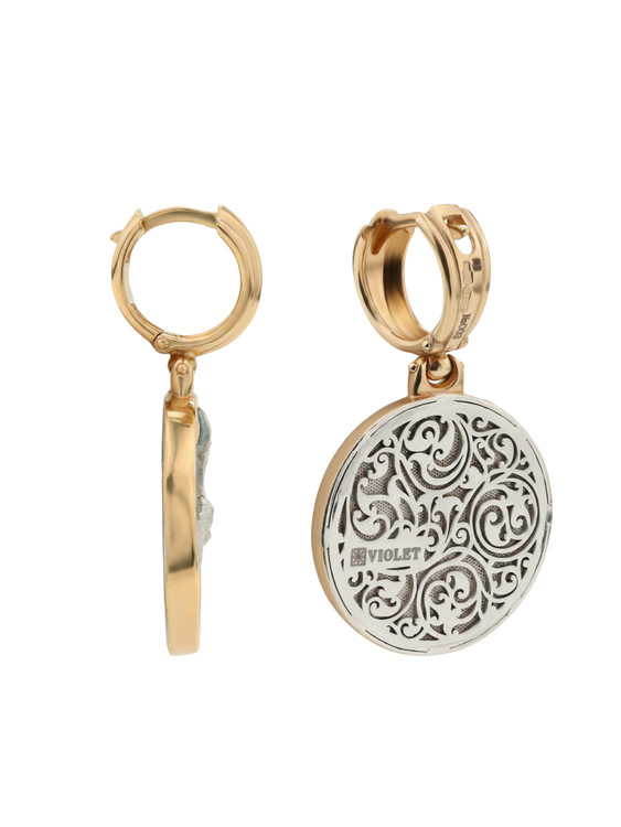 Серьги из золота c эмаль