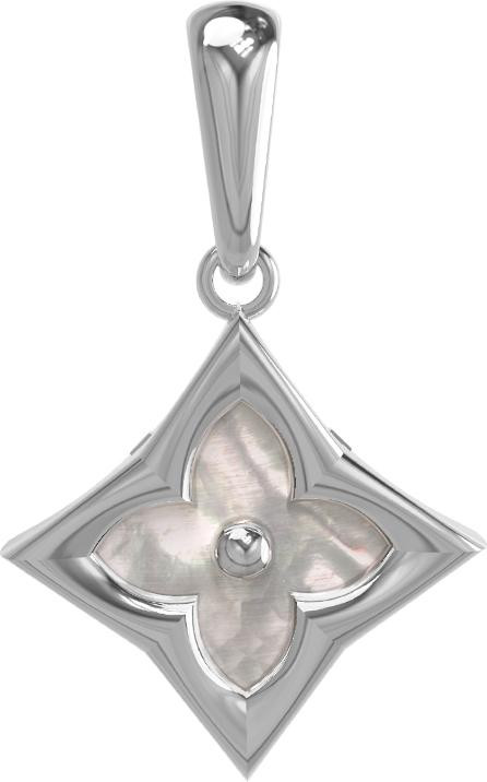 Подвеска из белого золота c перламутром