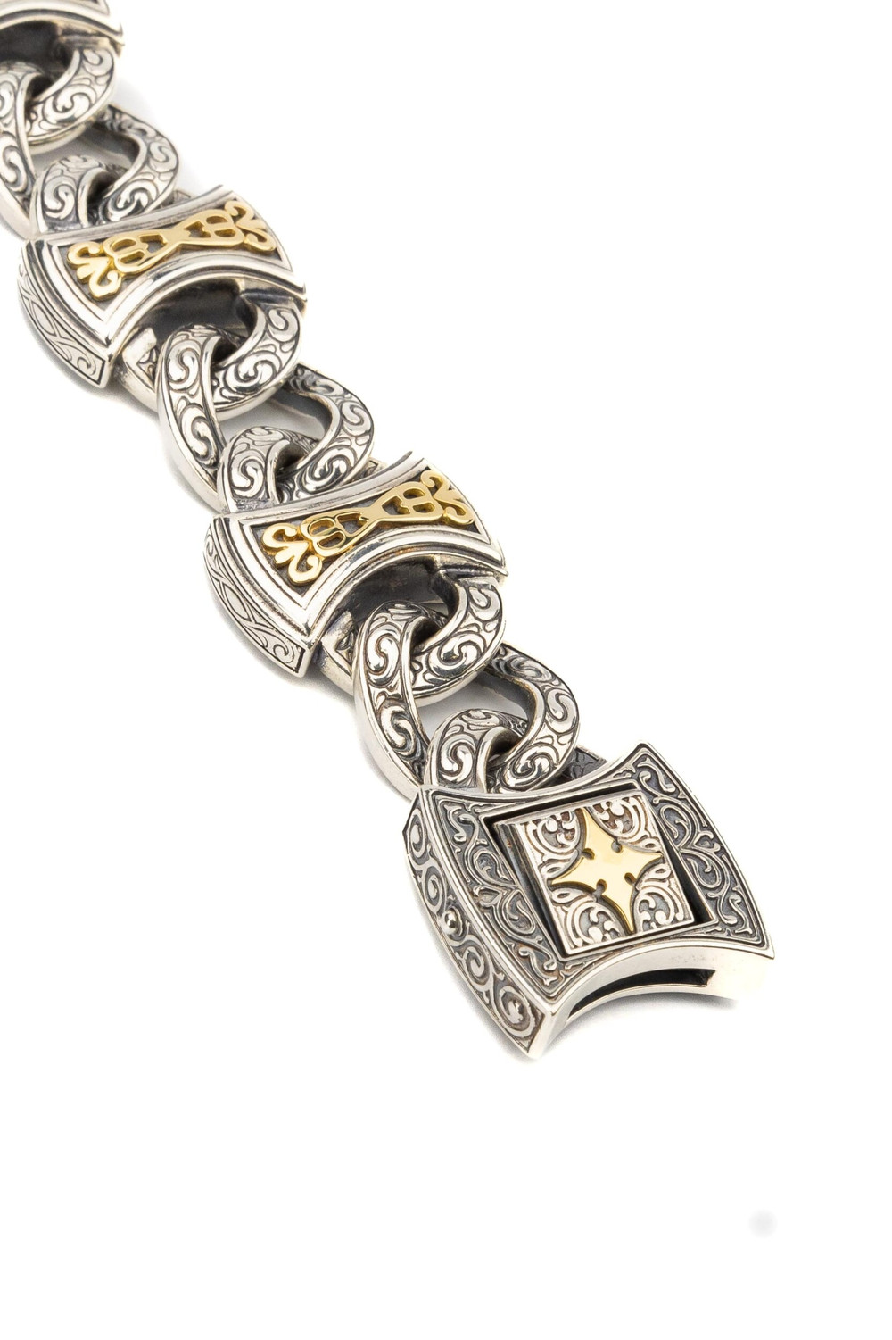 Браслет из серебра и золота c рубином