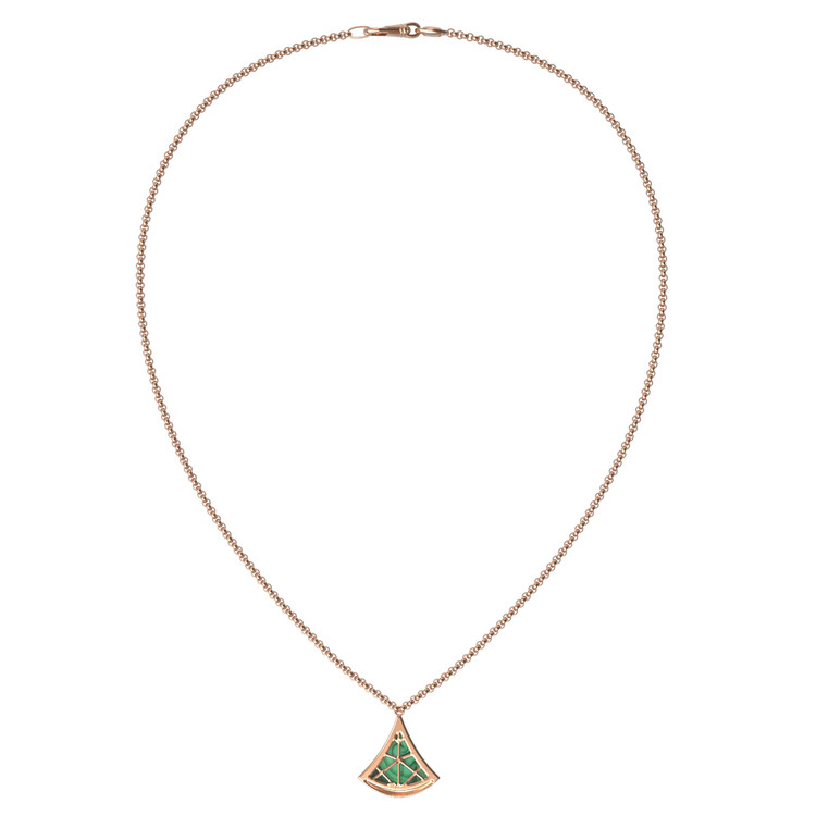 Колье из золота c малахитом