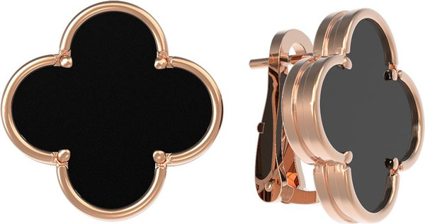 Серьги из золота c ониксом