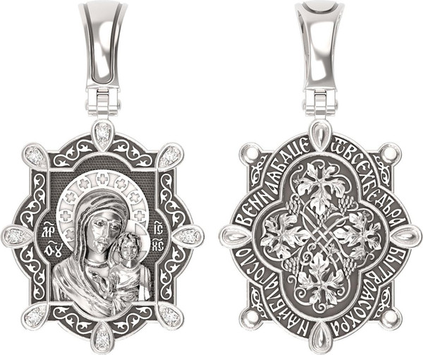 Образок из белого золота c бриллиантами