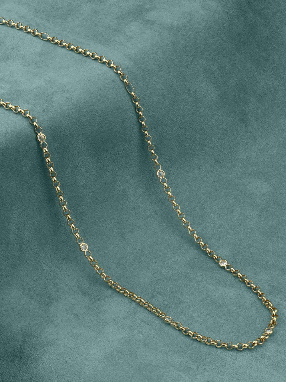 Цепь из лимонного золота c фианитом