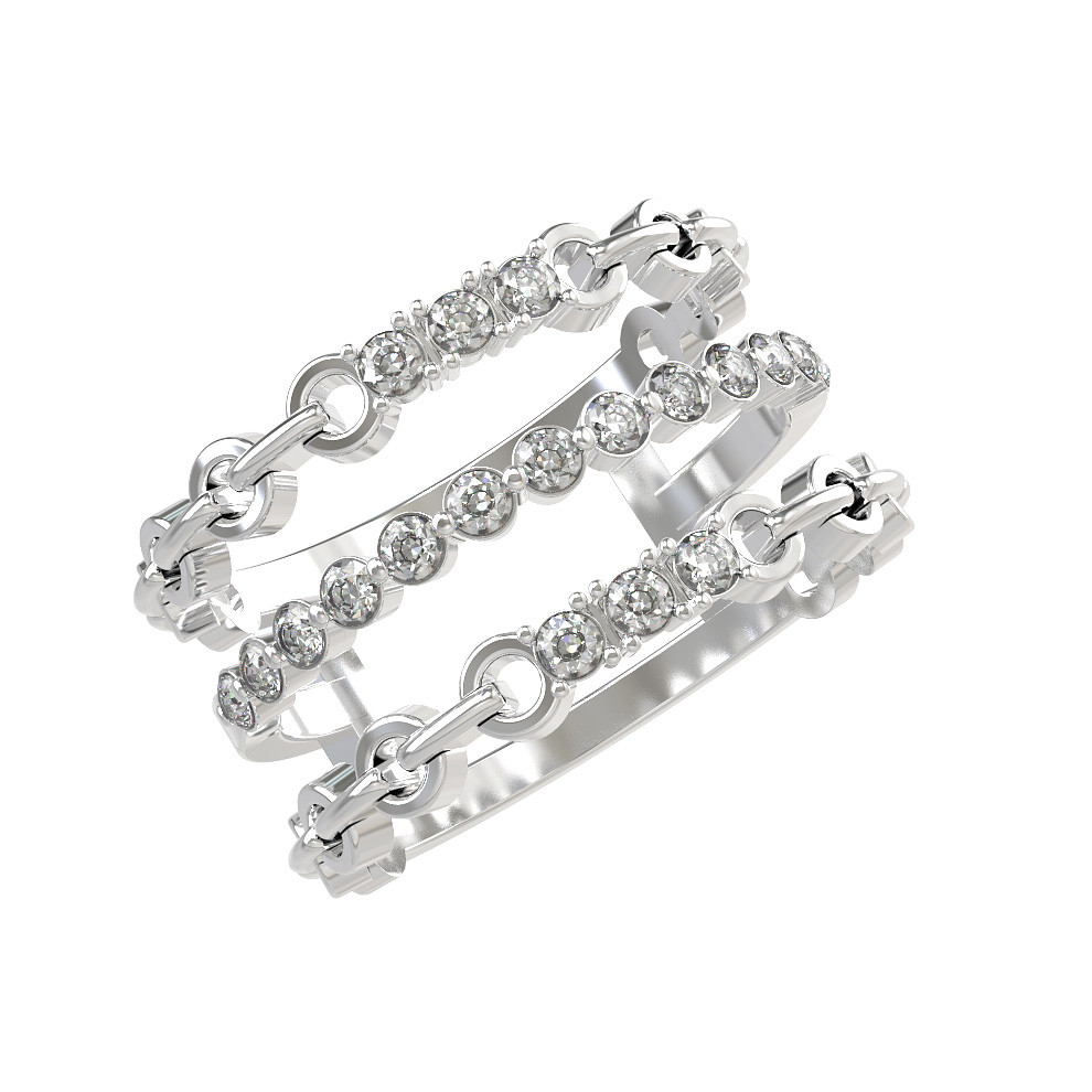 Кольцо из белого золота c бриллиантами