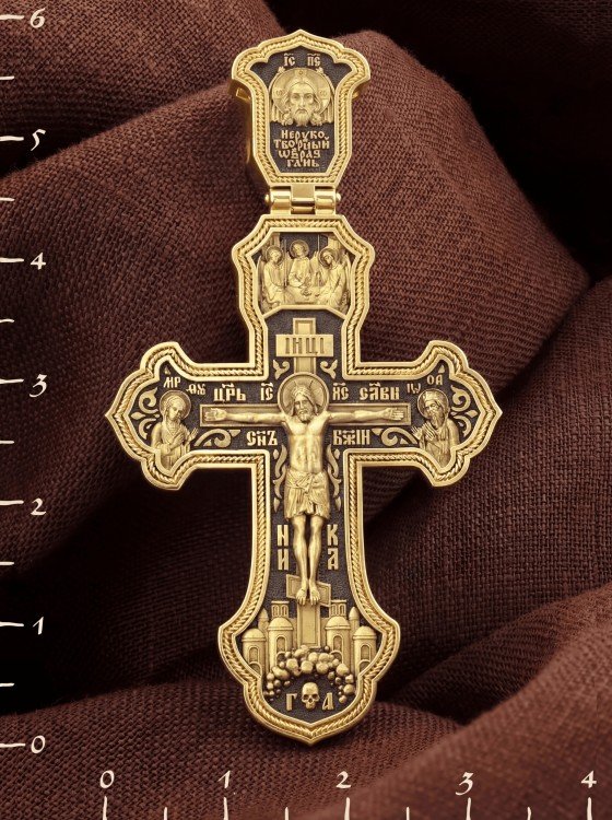 Крест из лимонного золота