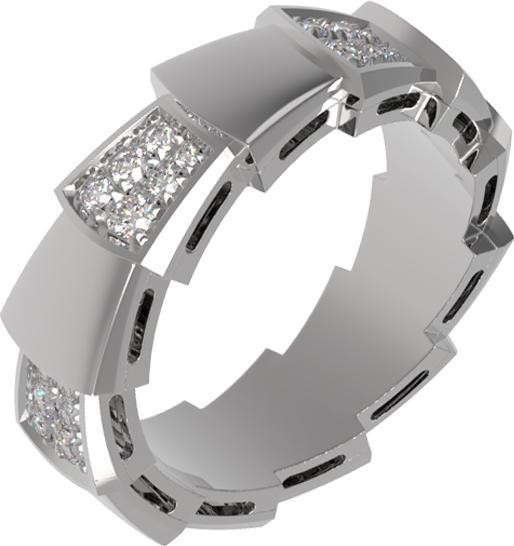 Кольцо из белого золота c бриллиантами