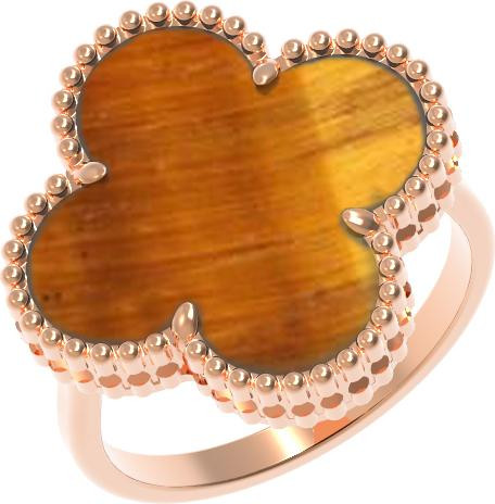 Кольцо из золота c тигровым глазом