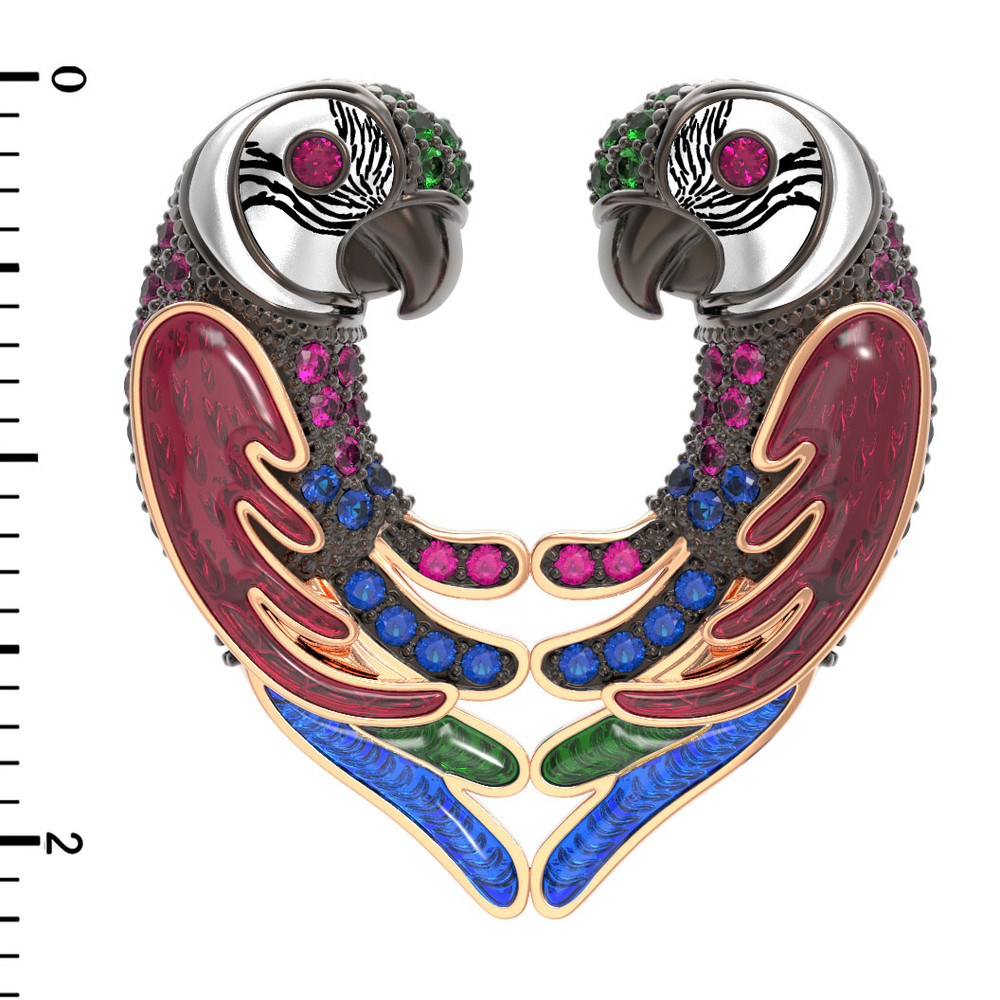 Подвеска из золота c эмаль и фианитом