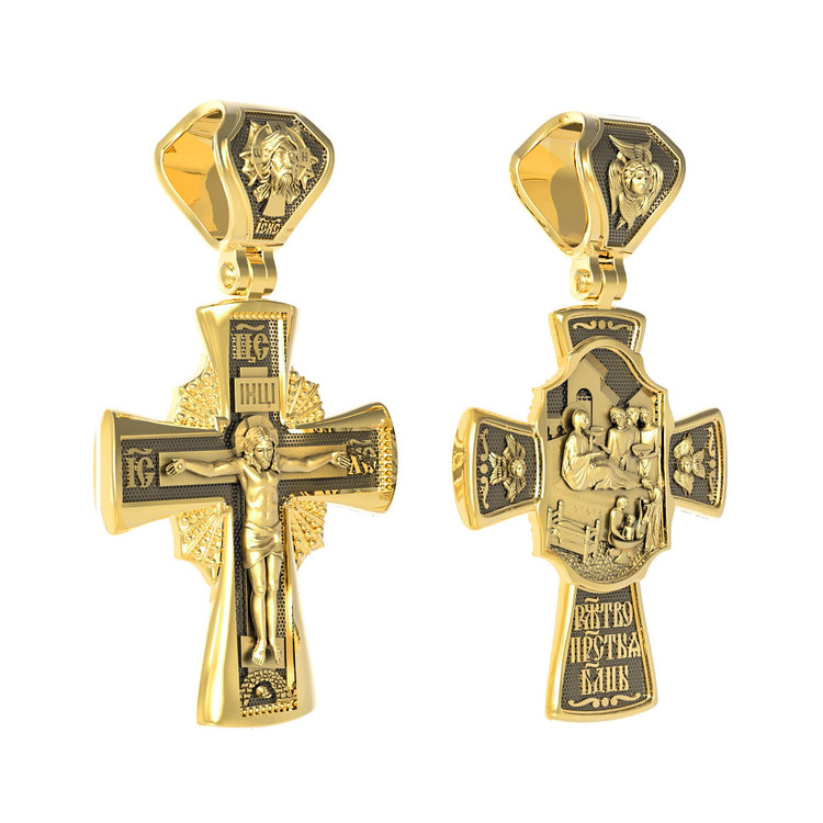 Крест из лимонного золота