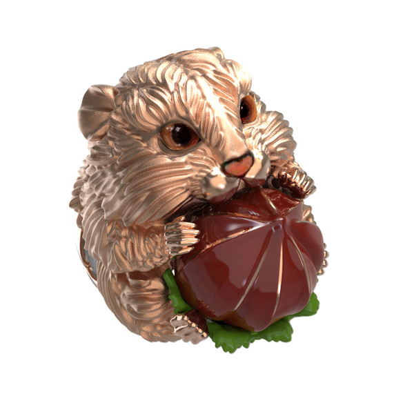 Кольцо из золота c эмаль