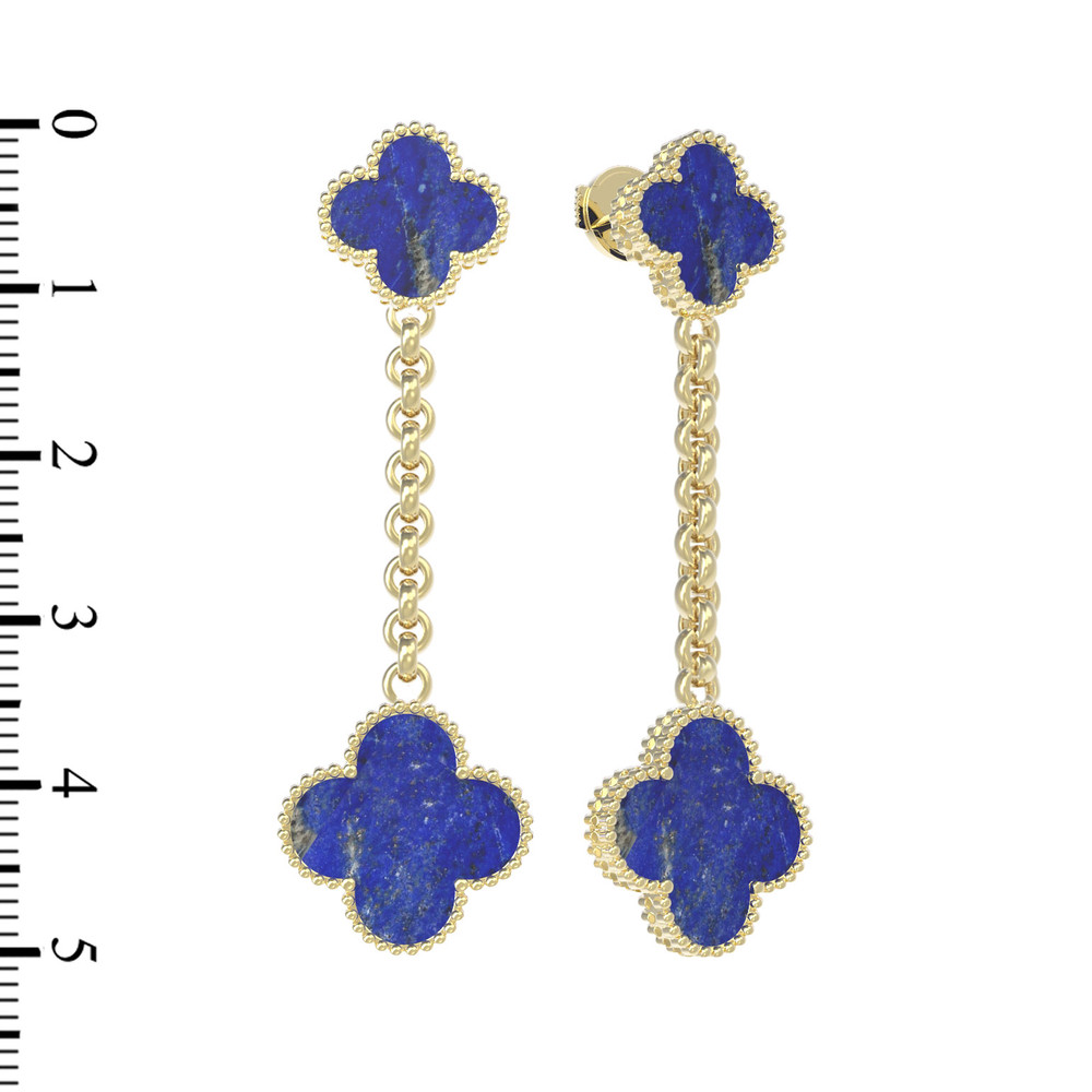 Серьги из лимонного золота c лазуритом