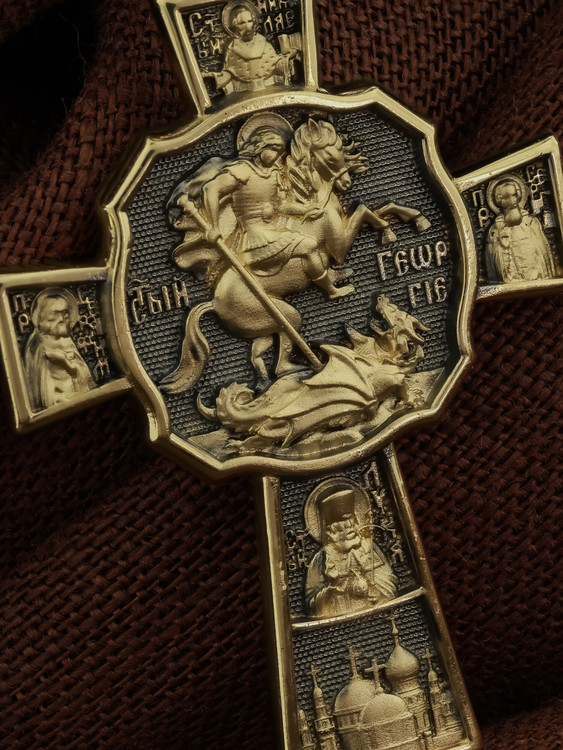 Крест из лимонного золота