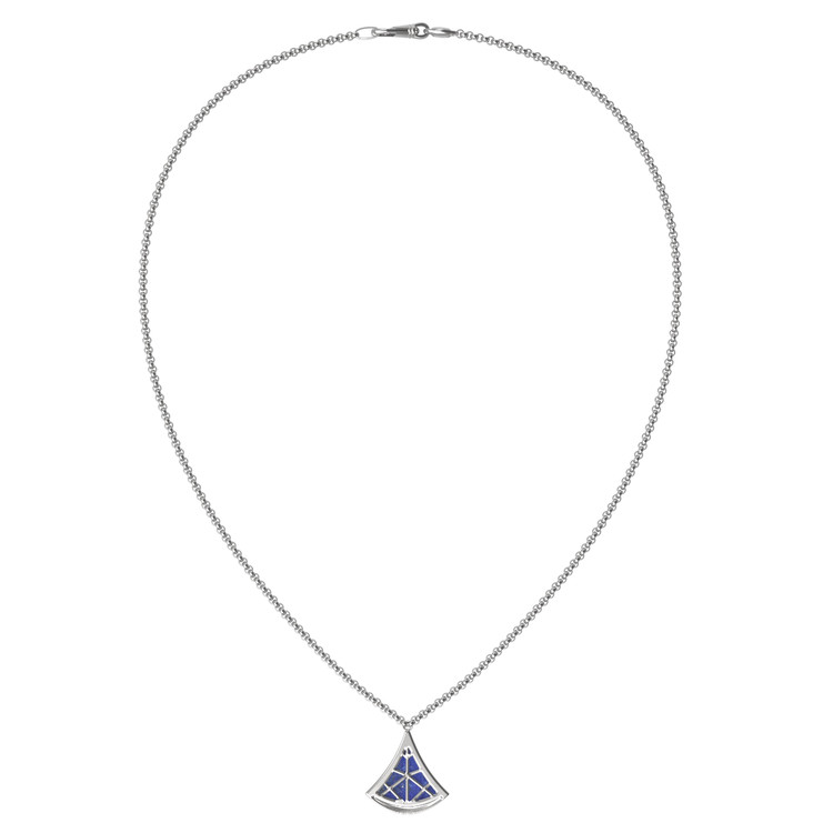 Колье из белого золота c лазуритом