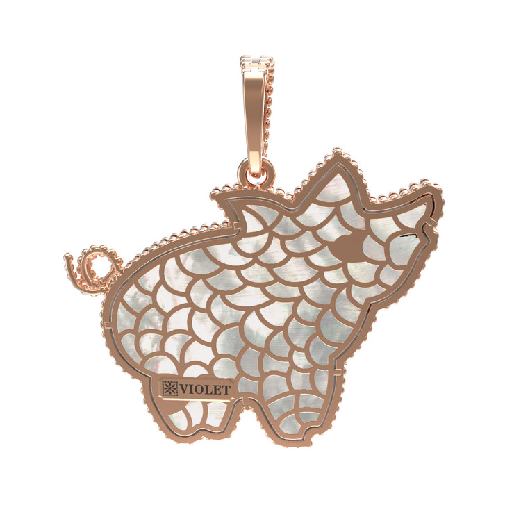 Подвеска из золота c эмалью и перламутром