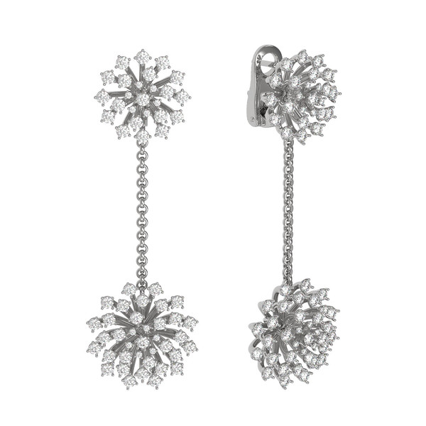 Серьги из белого золота c бриллиантами