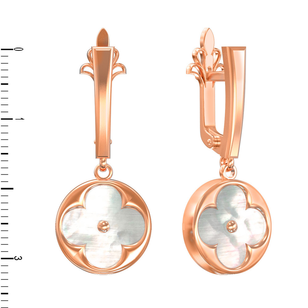 Серьги из золота c перламутром