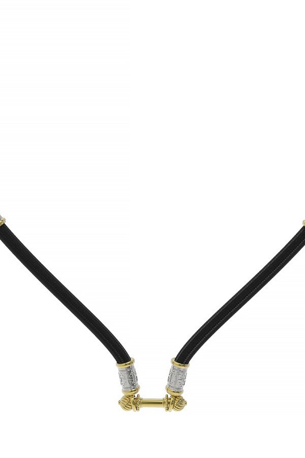 Шнурок шёлковый из лимонного золота c шёлковым шнурком