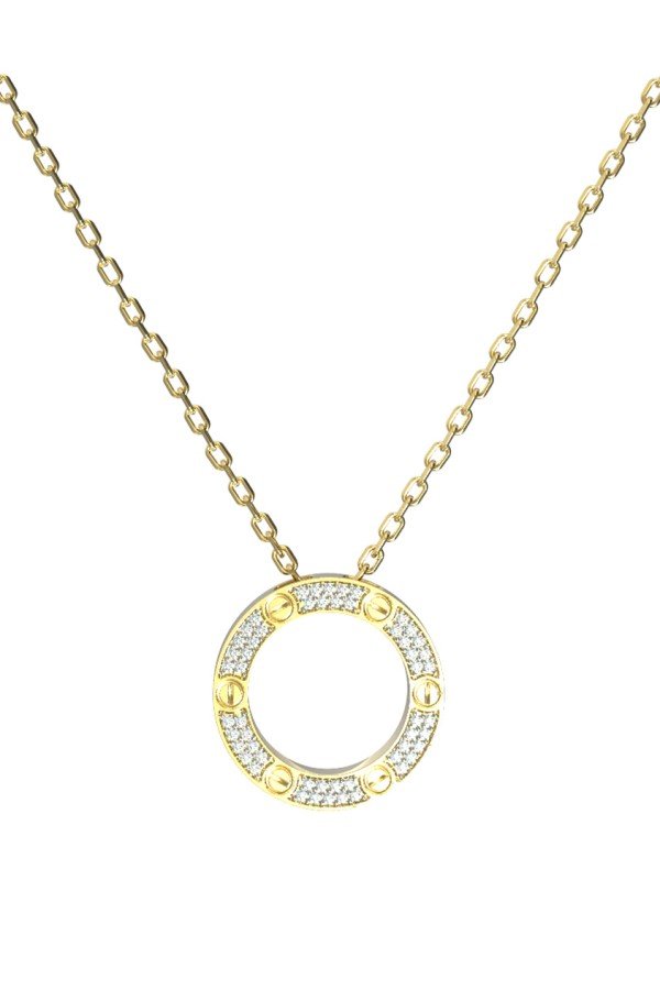 Колье из лимонного золота c бриллиантами