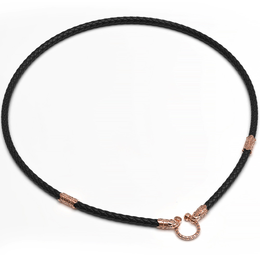 Шнурок кожаный из золота c кожаным шнурком