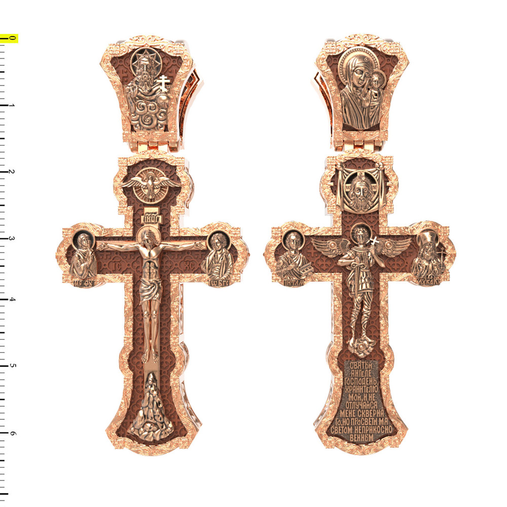 Крест из золота c деревом груши