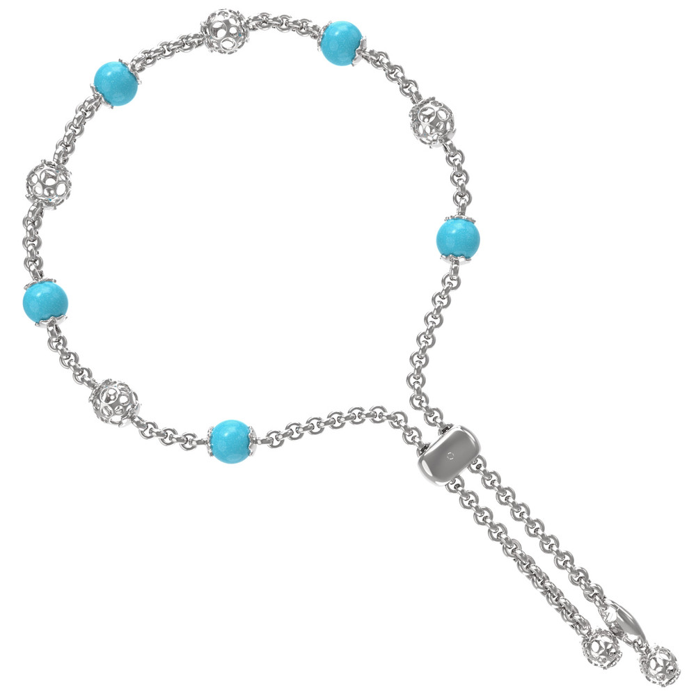 Браслет из белого золота c бирюзой