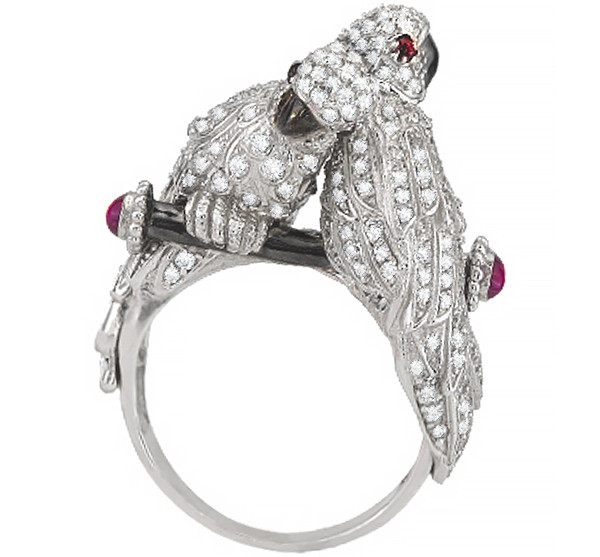 Кольцо из белого золота c фианитом