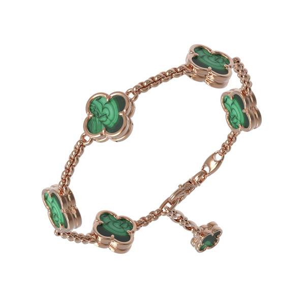 Браслет из золота c малахитом