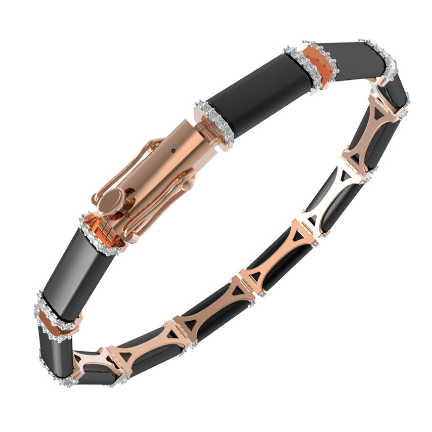 Браслет из золота c бриллиантами и ониксом