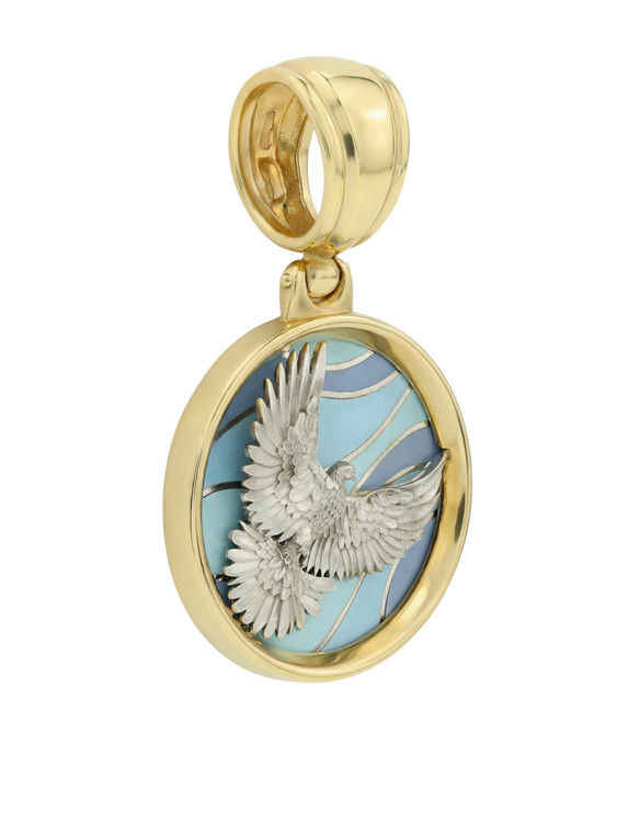 Подвеска из лимонного золота c эмаль