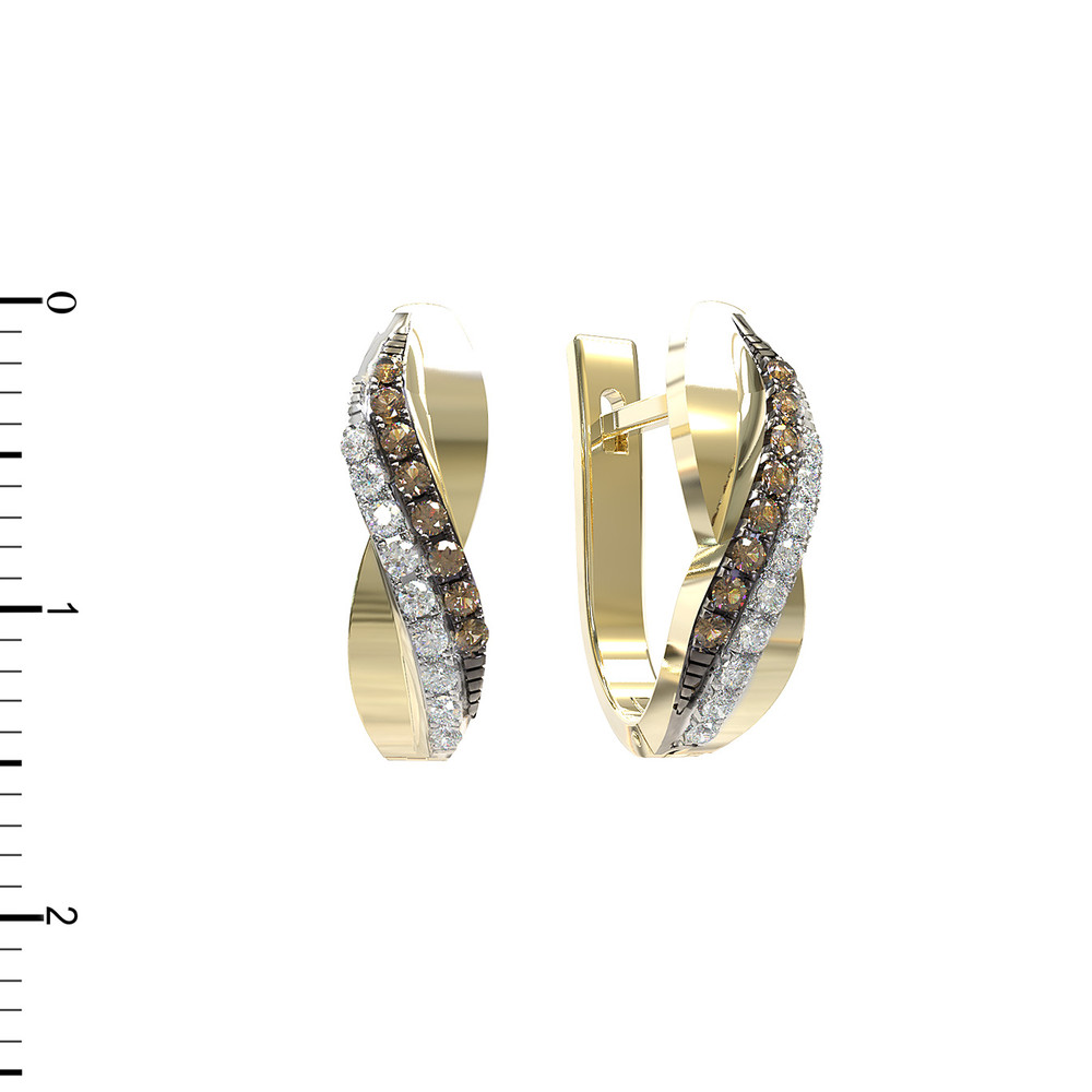 Серьги из лимонного золота c бриллиантами