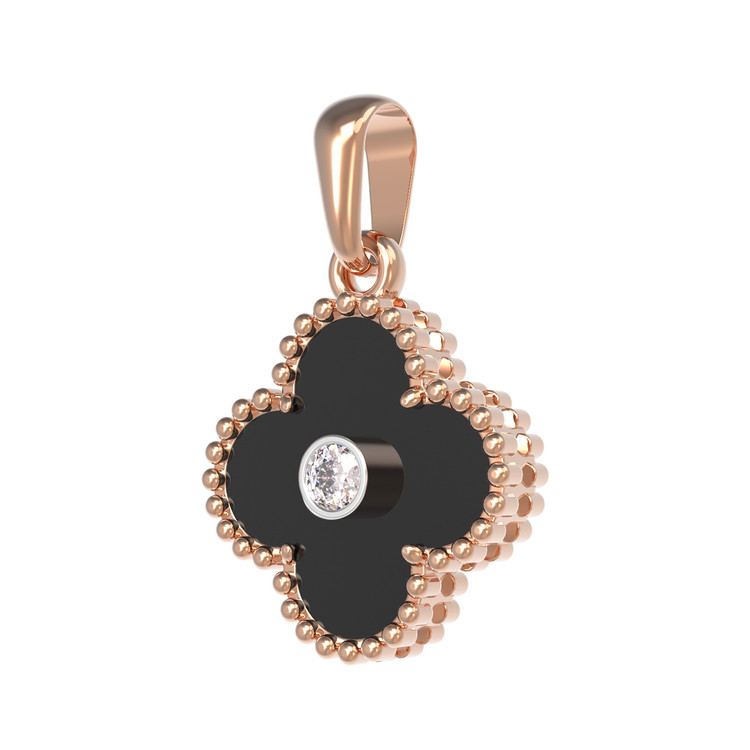 Подвеска из золота c бриллиантами и ониксом