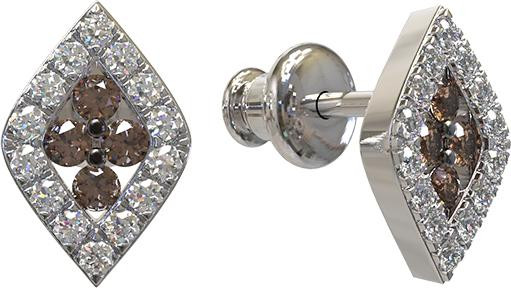 Серьги из белого золота c бриллиантами