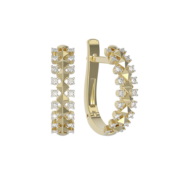 Серьги из лимонного золота c бриллиантами