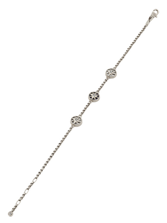 Браслет из белого золота c бриллиантами, лазуритом и перламутром