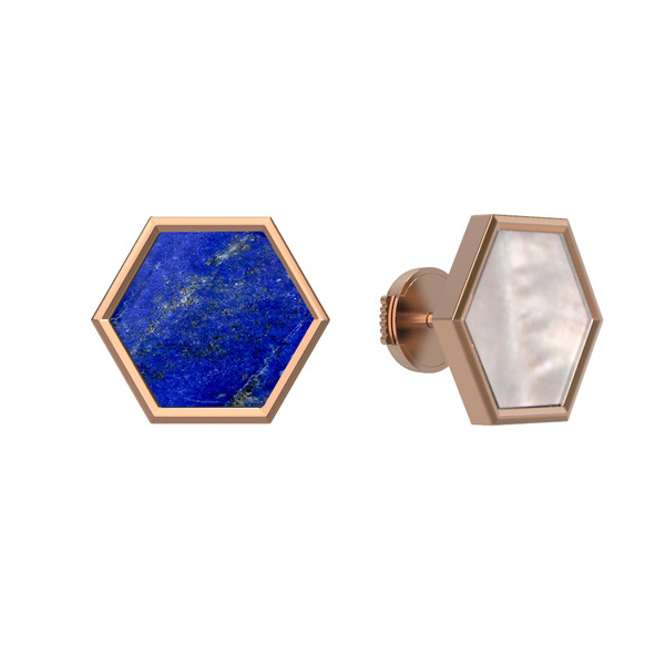 Серьги из золота c лазуритом и перламутром