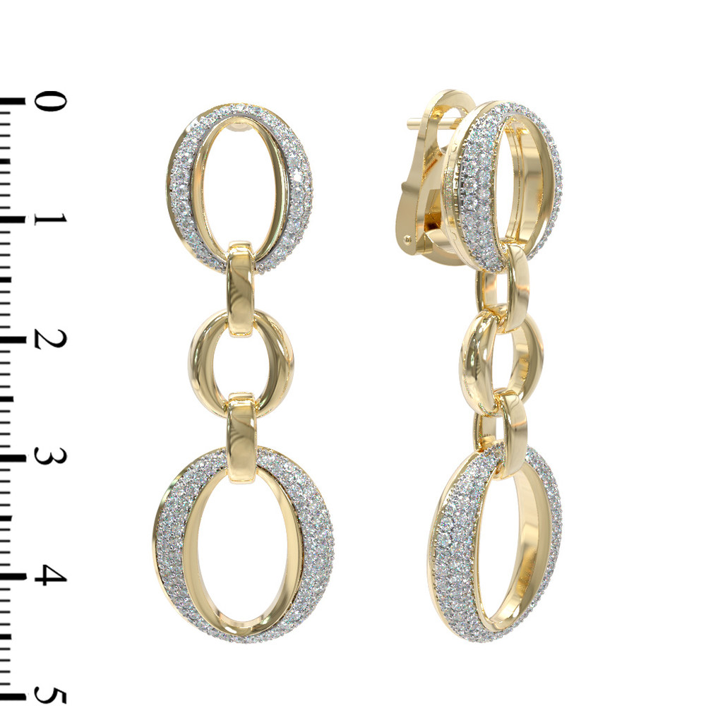 Серьги из лимонного золота c бриллиантами