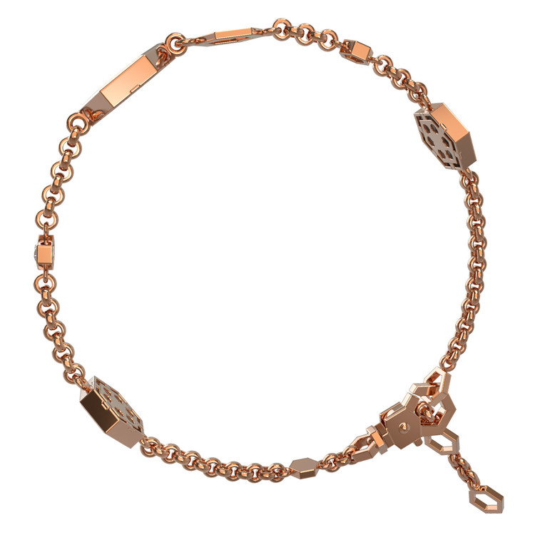 Браслет из золота c бриллиантами, малахитом и перламутром