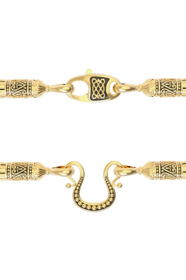 Шнурок кожаный из лимонного золота c кожаным шнурком