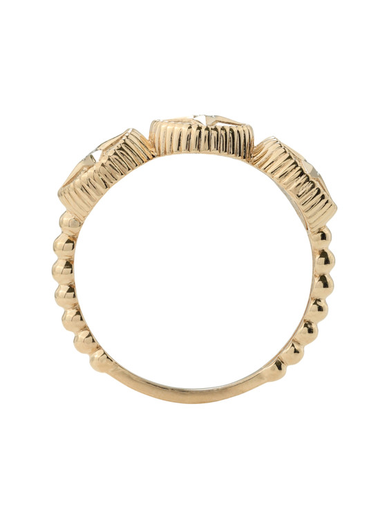 Кольцо из золота c бриллиантами, ониксом и перламутром