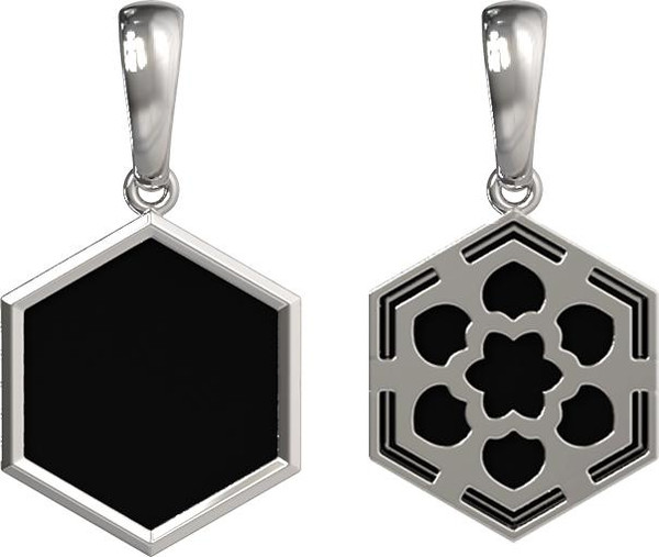 Подвеска из белого золота c ониксом