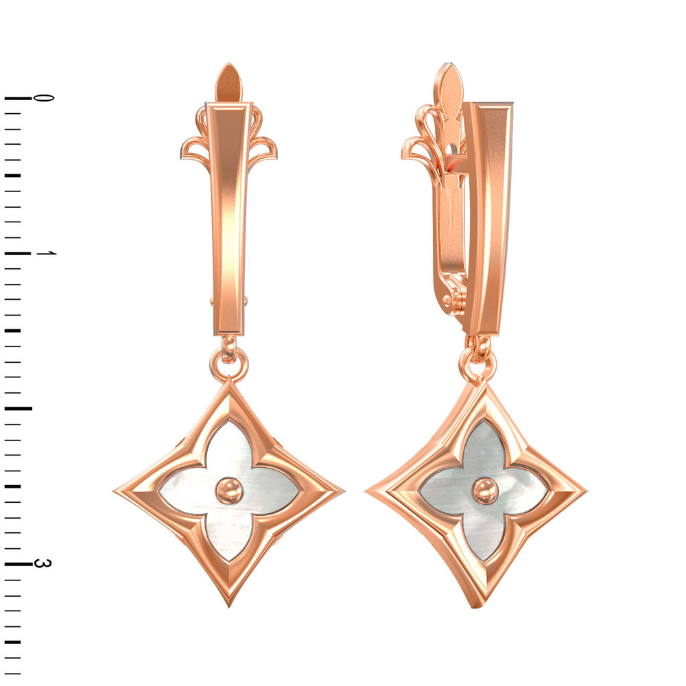 Серьги из золота c перламутром