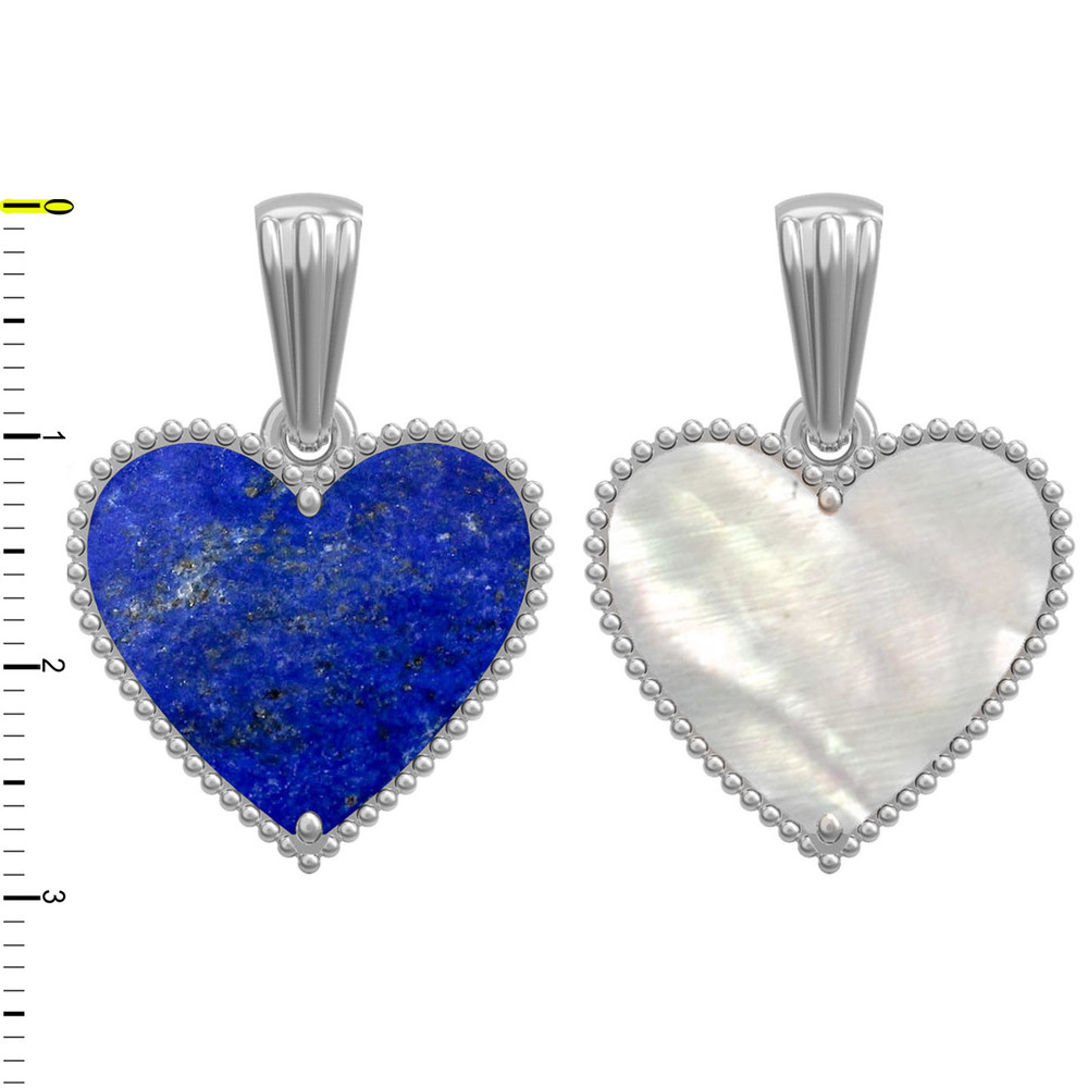 Подвеска из белого золота c лазуритом и перламутром