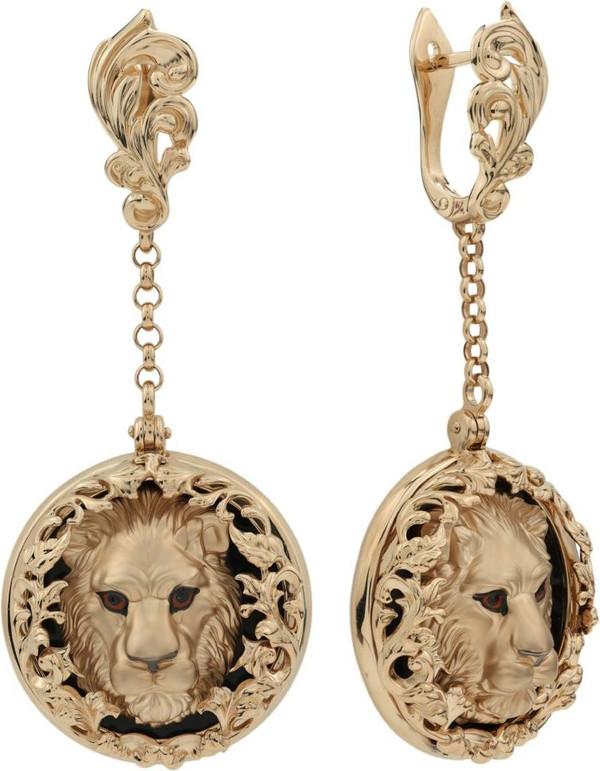 Серьги из золота c эмаль и ониксом