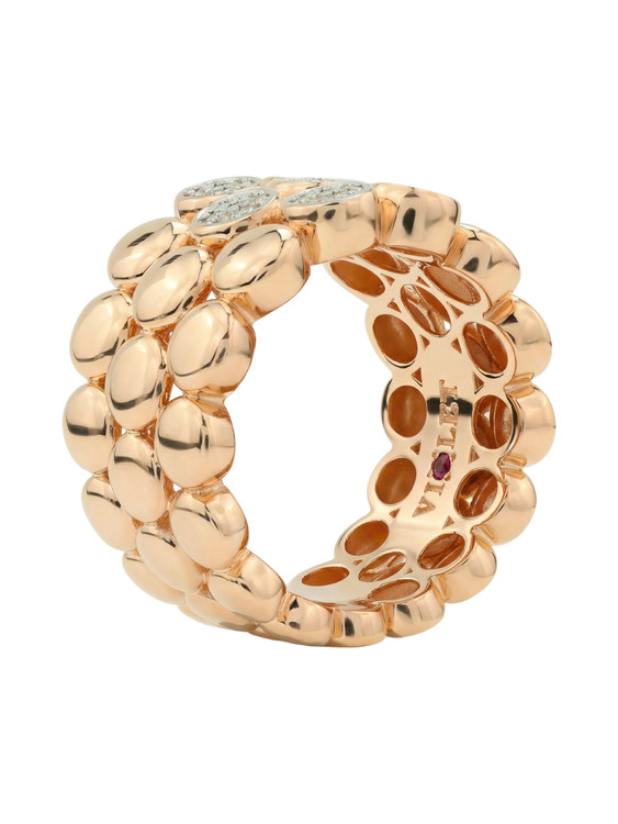 Кольцо из золота c бриллиантами и рубином