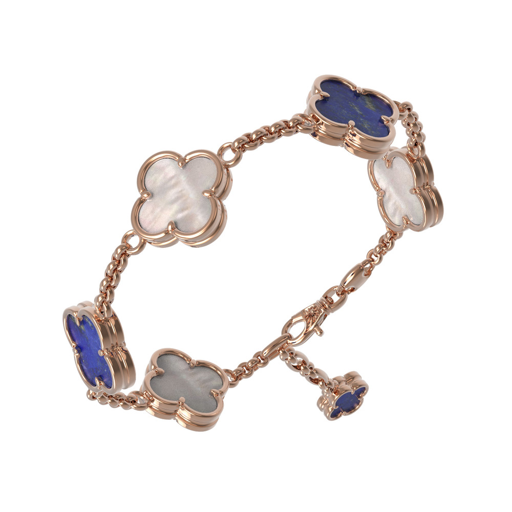 Браслет из золота c лазуритом и перламутром