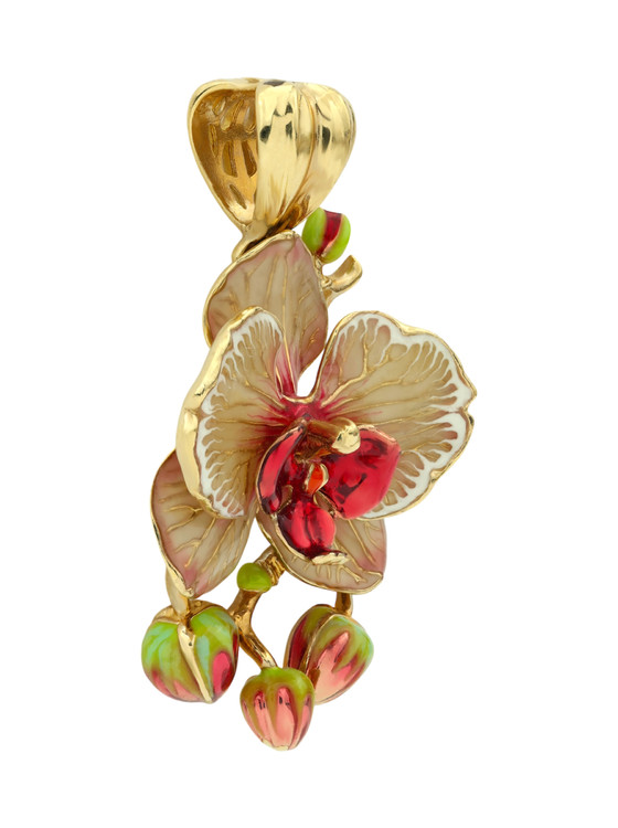 Подвеска из лимонного золота c эмаль